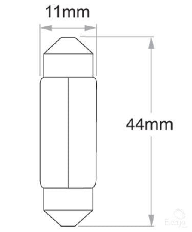 Philips Standard Festoon Globe 41x10mm 12V 5W (10Pk) 12864