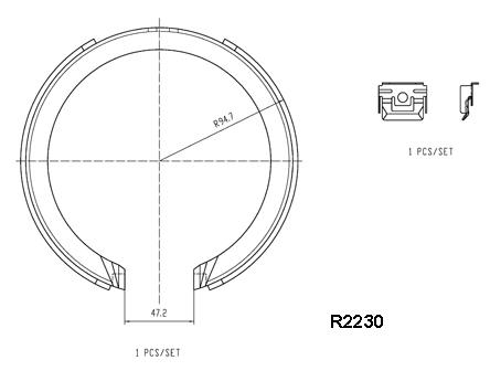 RDA Brake Shoe Set R2230