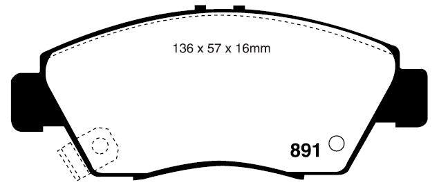 RDA GP Max Brake Pad Set Front RDB1286