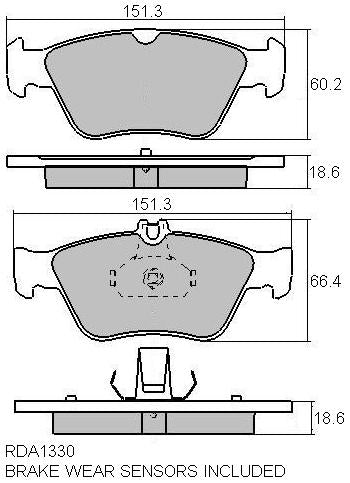 RDA GP Max Brake Pad Set Front RDB1330