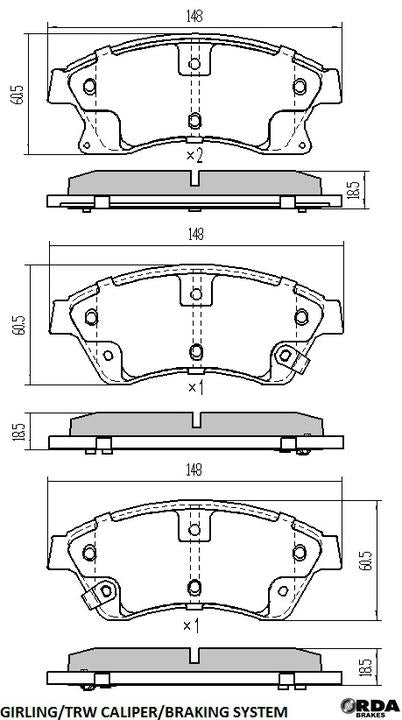 RDA Phantom Ceramic Brake Pad Set Front RDC2068