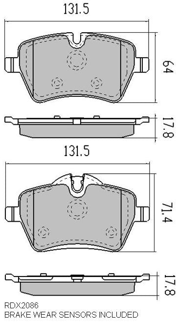 RDA GP Max Brake Pad Set Front RDB2086