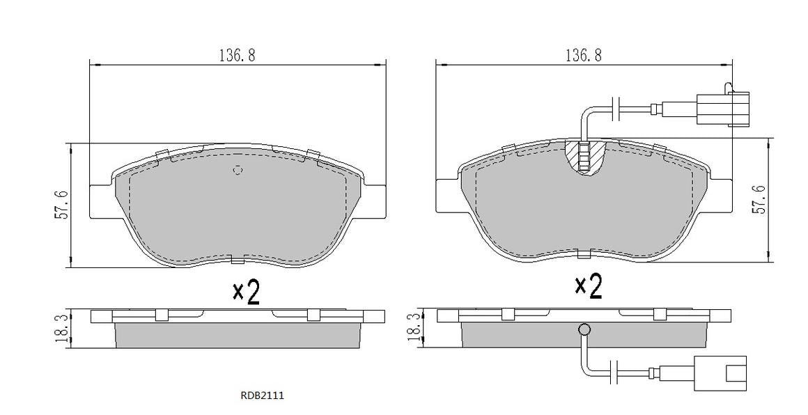 RDA GP Max Brake Pad Set Front RDB2111