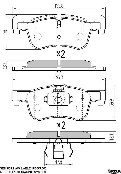 RDA Phantom Ceramic Brake Pad Set Front RDC2249