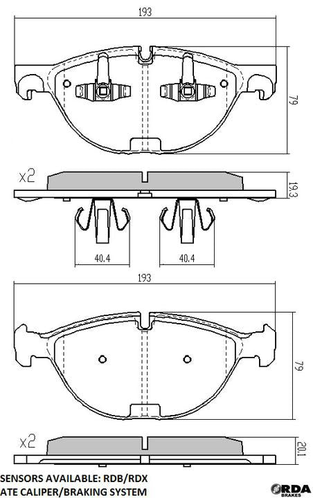 RDA GP Max Brake Pad Set Front RDB2405