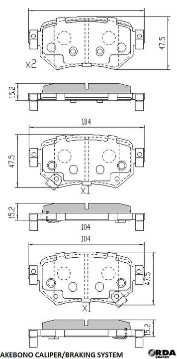 RDA GP Max Brake Pad Set Rear RDB2409