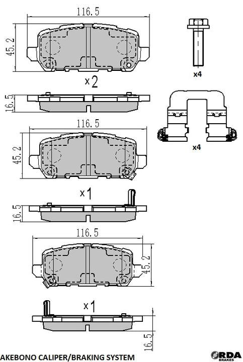 RDA GP Max Brake Pad Set Rear RDB2425