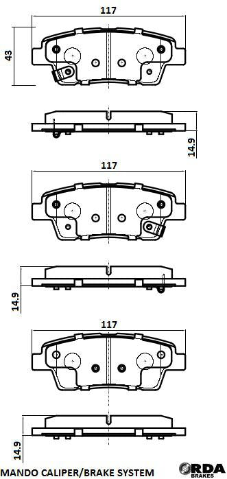 RDA Phantom Ceramic Brake Pad Set Rear RDC2435