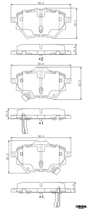 RDA GP Max Brake Pad Set Rear RDB2456