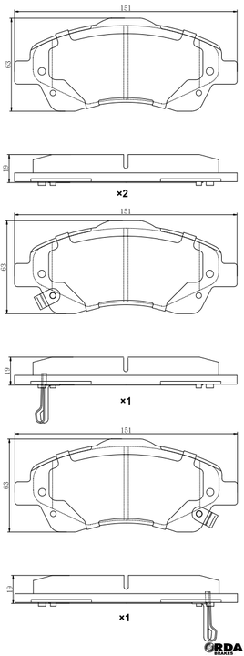 RDA GP Max Brake Pad Set Front RDB2457
