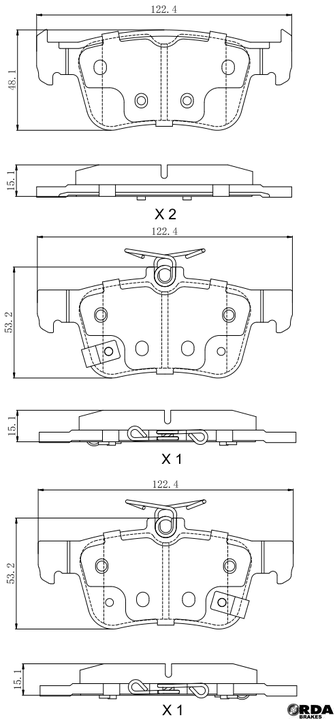 RDA GP Max Brake Pad Set Rear RDB2458