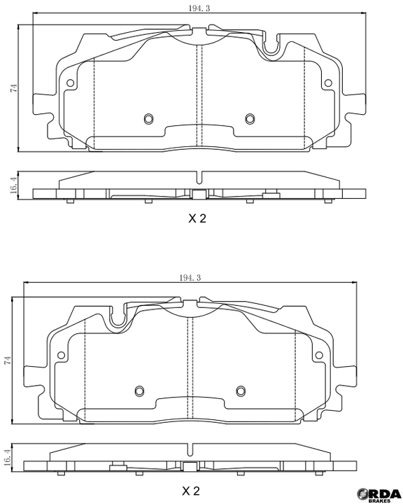 RDA GP Max Brake Pad Set Front RDB2459