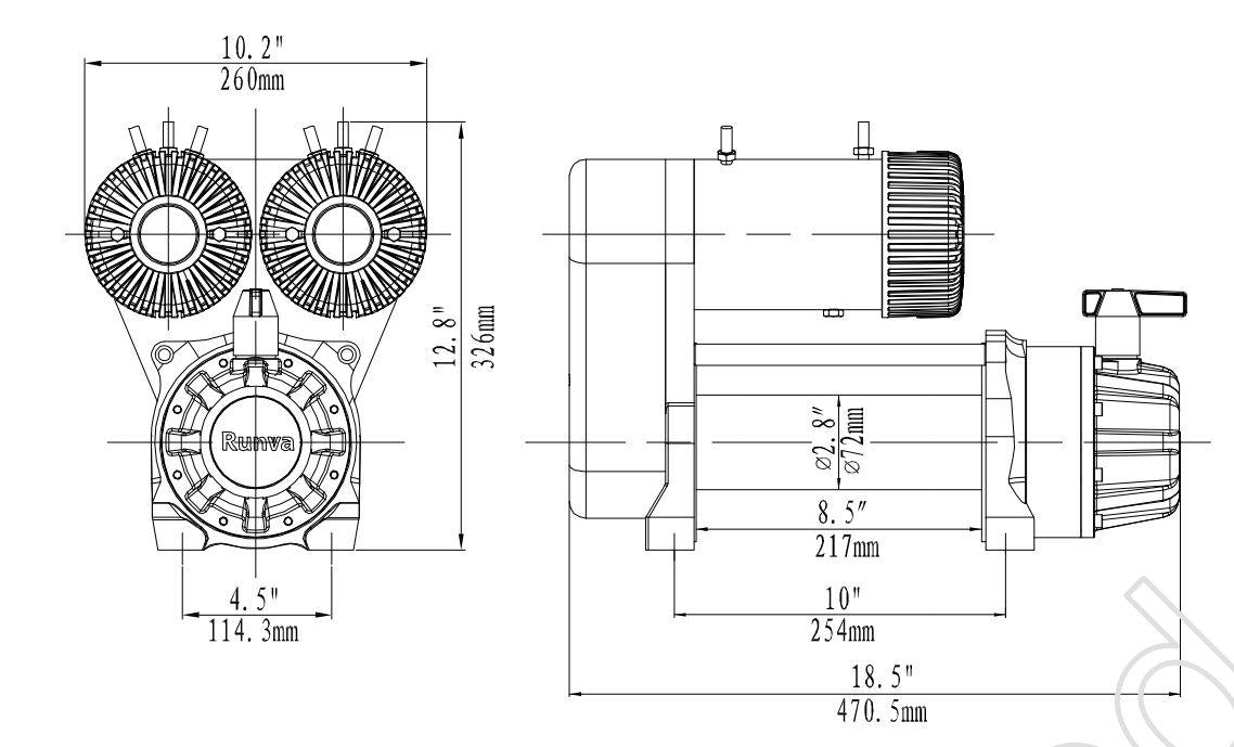 Runva EWS10000 Premium 4X4 Winch 24V 10000lb W/Synthetic Rope IP67 Protection EWS1000024VD