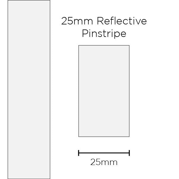 SAAS Pinstripe Reflective White 25mm x 1m 11696