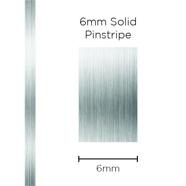 SAAS Pinstripe Solid Silver 6mm x 10m 1207