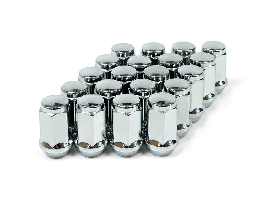 SAAS Wheel Nut Flat Head Bulge 1/2"" Chrome 40mm (20 Pack) 44091B