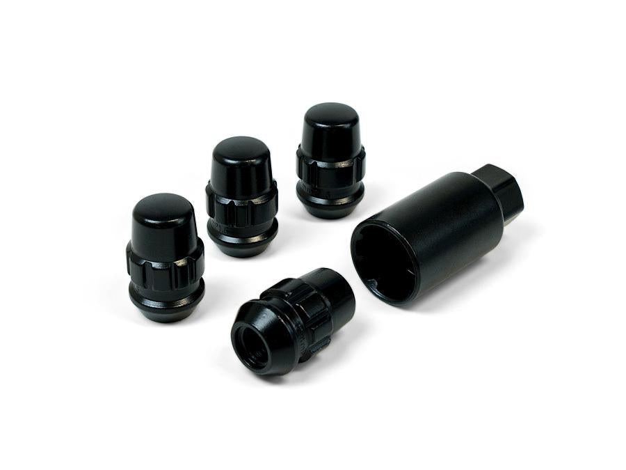 SAAS Locking Wheel Nuts Splined Acorn Bulge M12x1.50 Black (4 Pack) 923326BC