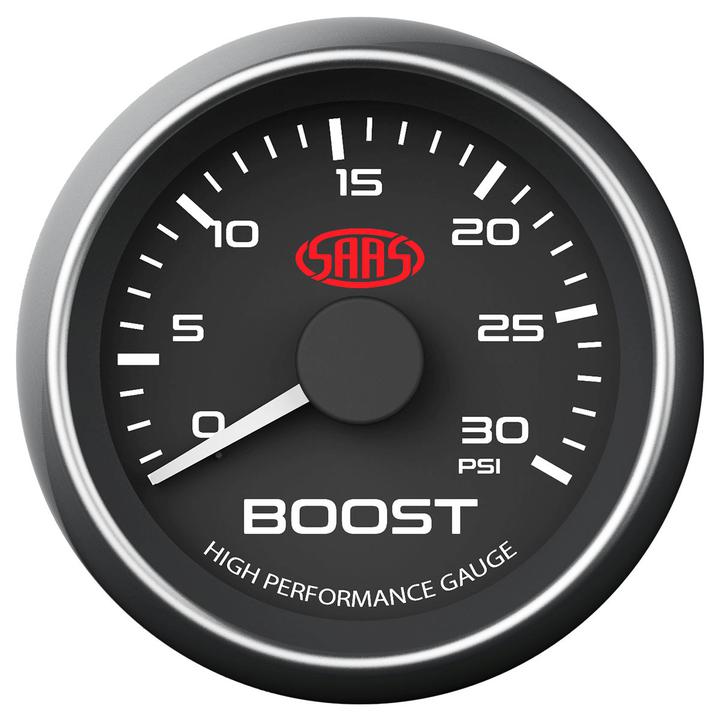 SAAS Muscle Series 2-1/16" Diesel Boost Gauge 0-30 Psi Black SG-TBD52B