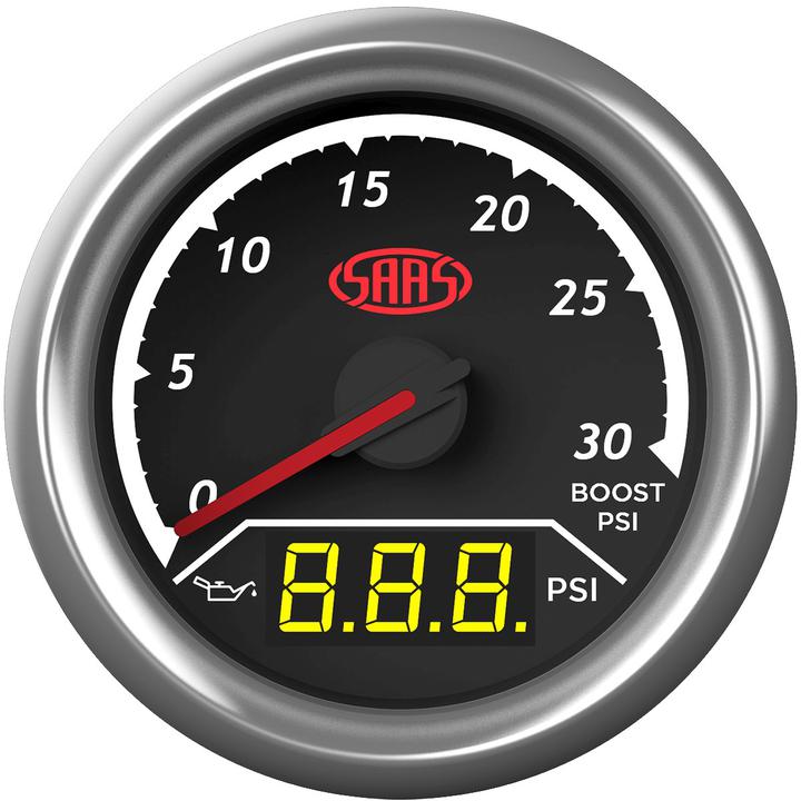 SAAS Trax Series Dual Gauge Boost 0-30 Psi/Oil Pressure 140 Psi SG611230