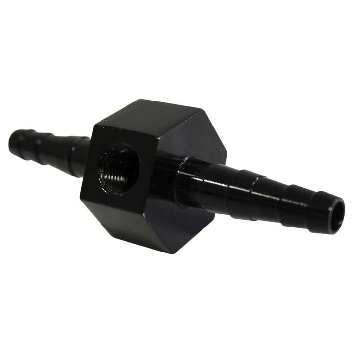 SAAS Fuel Pressure Gauge Inline Adaptor 5/16 - 3/8"" Billet Black SGA1008