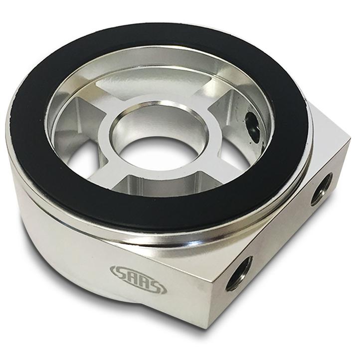 SAAS Oil Filter Sandwich Plate Billet Black SGAP1