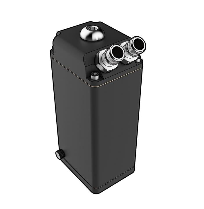 SAAS Oil Catch Can Baffled Rectangle Billet (Black) 600mL ST1010