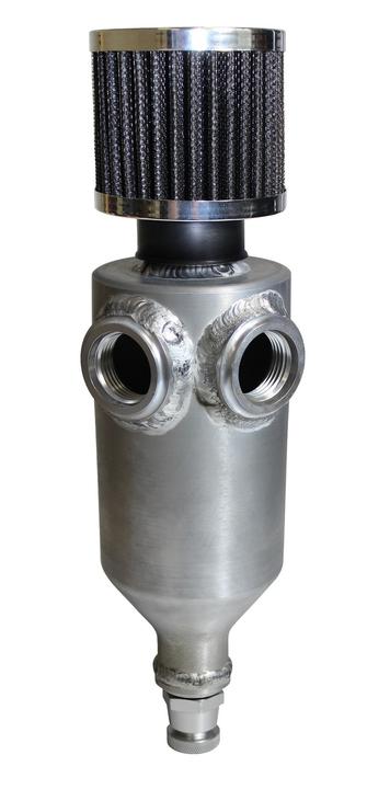 SAAS Oil Catch Can Baffle 2x -12AN Raw Aluminium 500mL ST2002