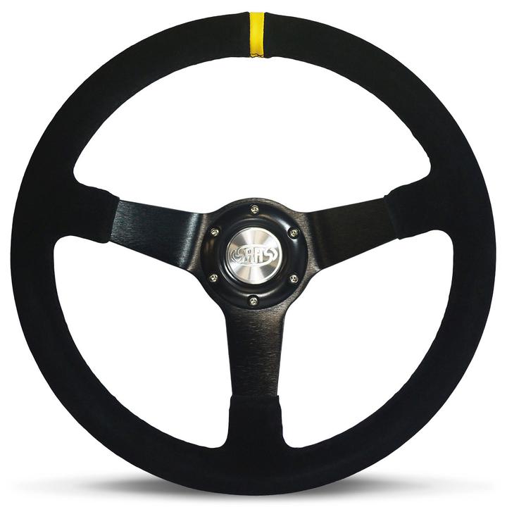 SAAS Steering Wheel Drifter Suede Black Spoke 350mm SW1016S