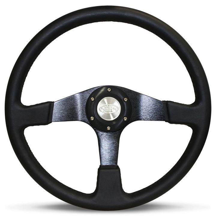 SAAS Steering Wheel Octane Leather Black Spoke 380mm SW515BL-R