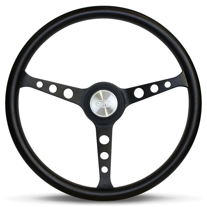 SAAS Steering Wheel Classic Poly Black Alloy 380mm SW702PBS