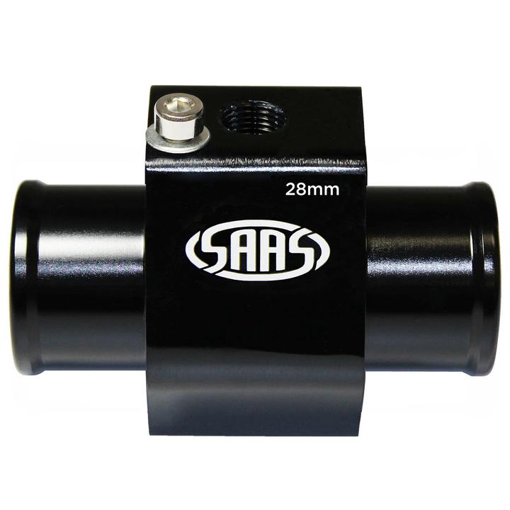 SAAS 28mm Water Temp Hose Adapter Black SWTA28B