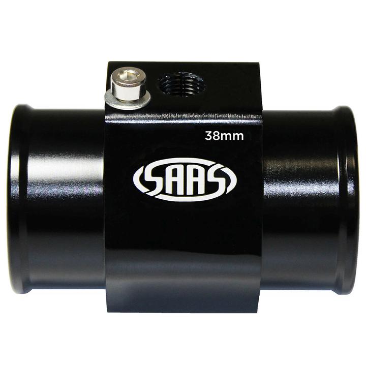 SAAS 38mm Water Temp Hose Adapter Black SWTA38B