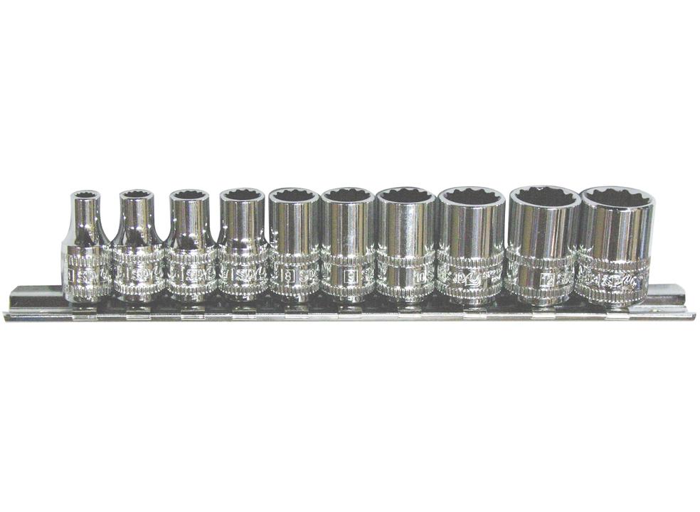 SP Tools Socket Rail 1/4""Dr 12PT 10Pc Metric