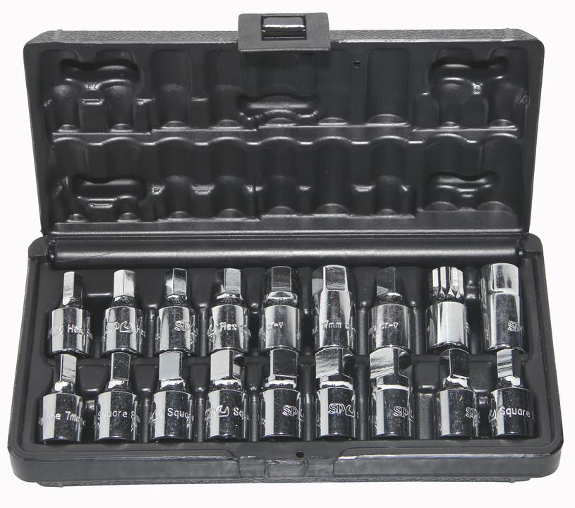 SP Tools Oil Drain Plug Key Set 3/8"" -18Pcs