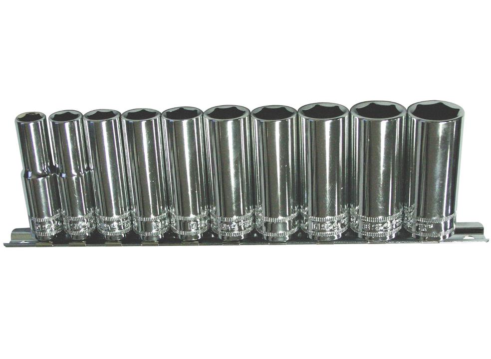 SP Tools Socket Rail 3/8""Dr Deep 6PT 10Pc Metric