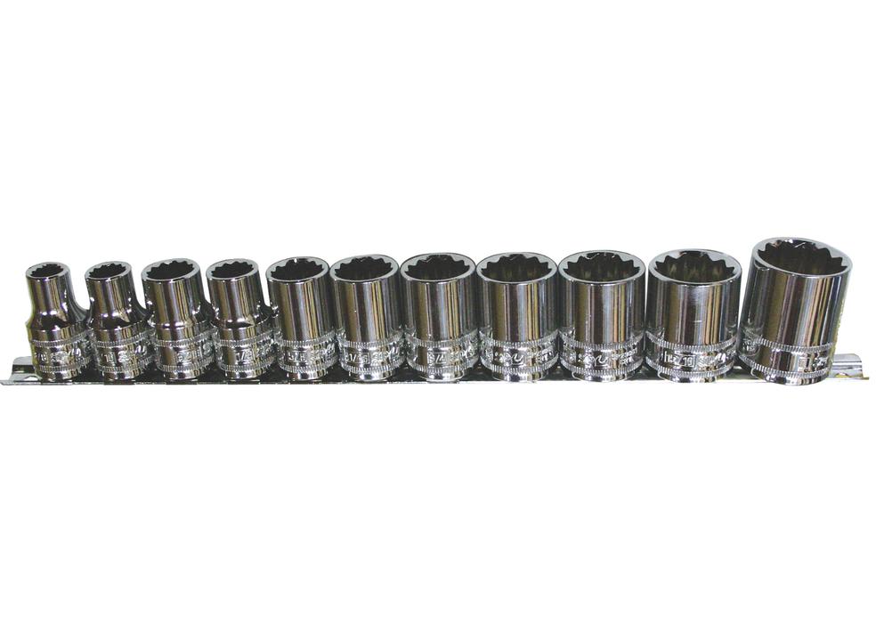 SP Tools Socket Rail 1/2"Dr 12PT 11Pc SAE
