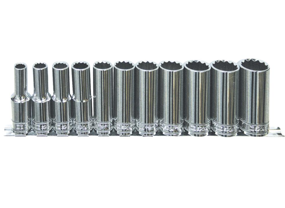 SP Tools Socket Rail 1/2"Dr Deep 12PT 11Pc SAE