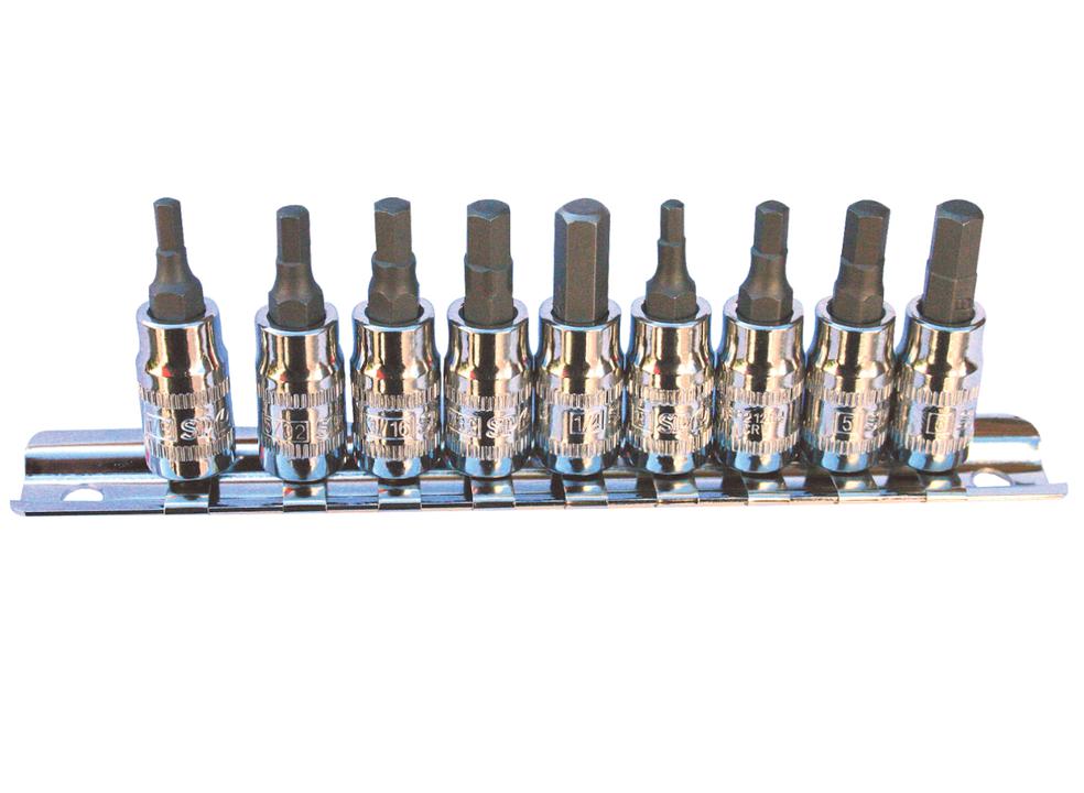 SP Tools Socket Rail 1/4""Dr Inhex Metric/SAE 9Pc