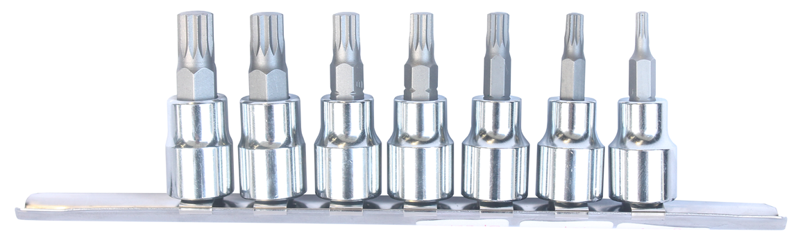 SP Tools 7Pc 3/8"" Dr. 48mm Spline Bit Socket Rail
