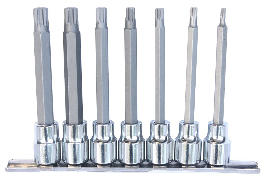 SP Tools 7Pc 3/8"" Dr 100mm Spline Bit Socket Rail