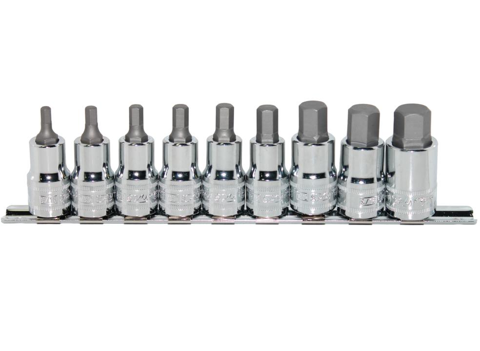 SP Tools Socket Rail Set 1/2""Dr 9Pc SAE Inhex