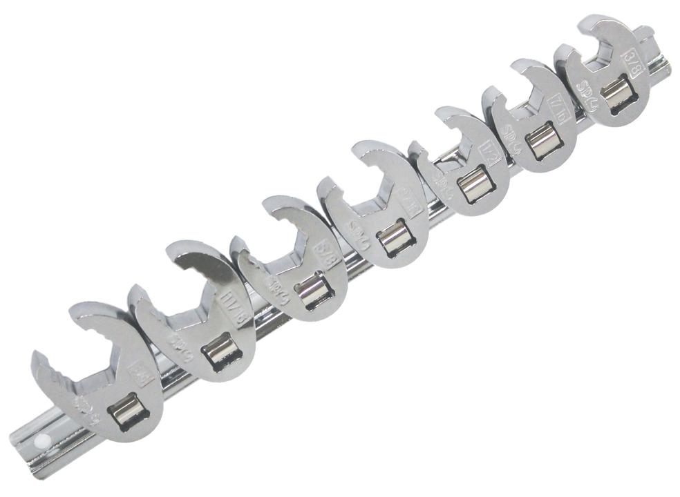 SP Tools Flare Crowfoot Nut Wrench Rail 3/8""Dr SAE 7Pc