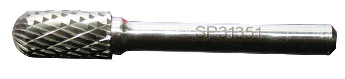 SP Tools Burr Cylinder Ball Nose 10mmx20mm (1/4"" Shaft)