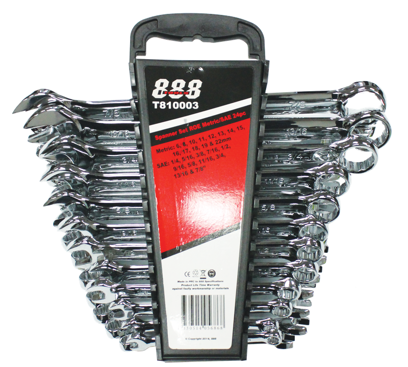 888 By SP Tools Spanner Set Roe Metric/SAE 24Pc