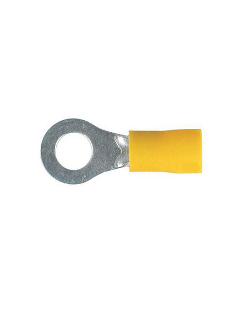 Thunder Crimp Terminal Ring Yellow 6.3mm 12pc