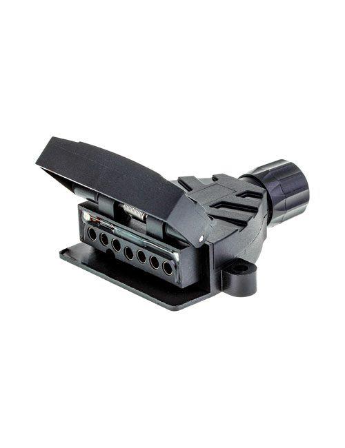 Thunder Flat Trailer Plug Socket 7 Pin Plastic With Lit