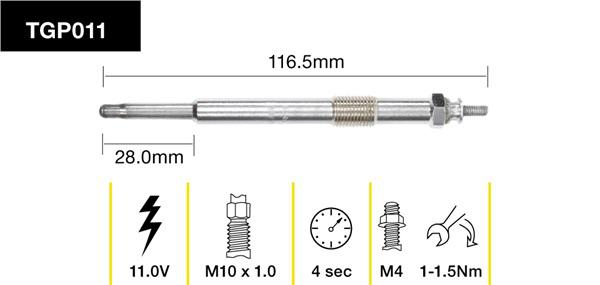 Tridon Glow Plug TGP011