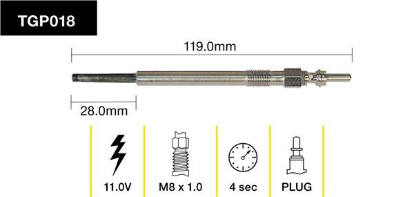 Tridon Glow Plug TGP018