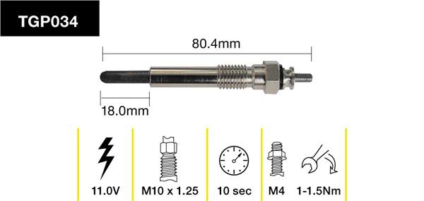 Tridon Glow Plug TGP034