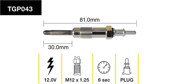 Tridon Glow Plug TGP043